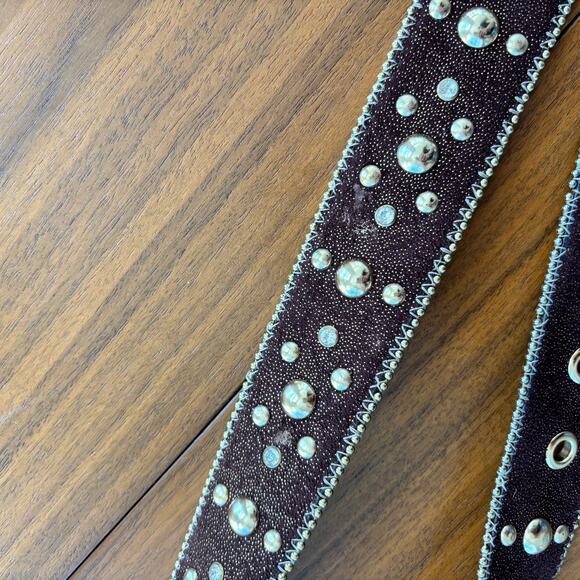 Vintage Y2K Kathy Van Zeeland Wild Child Bling Studded Rhinestone Belt Large main image 6